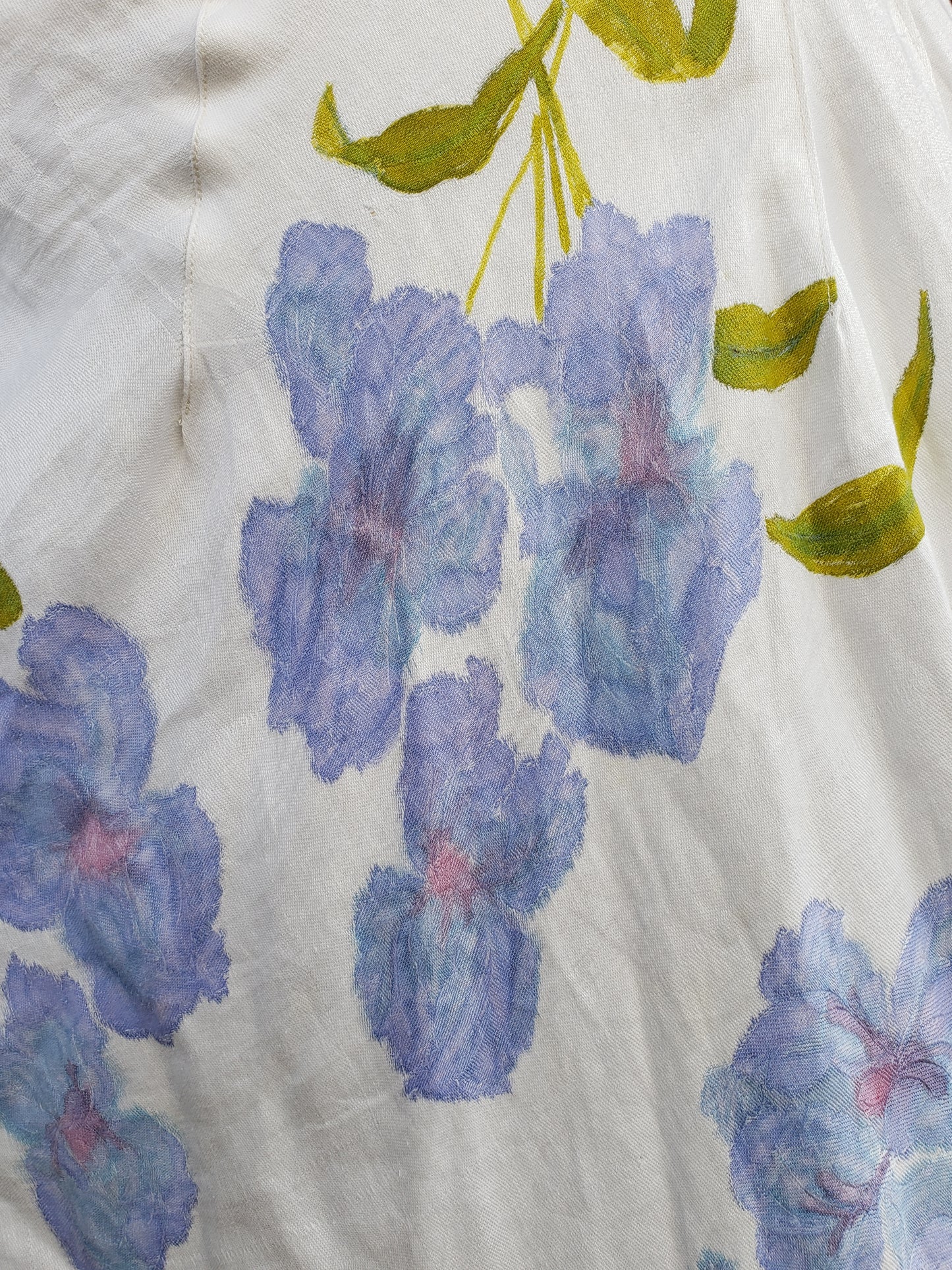 Handpainted skirt with irises