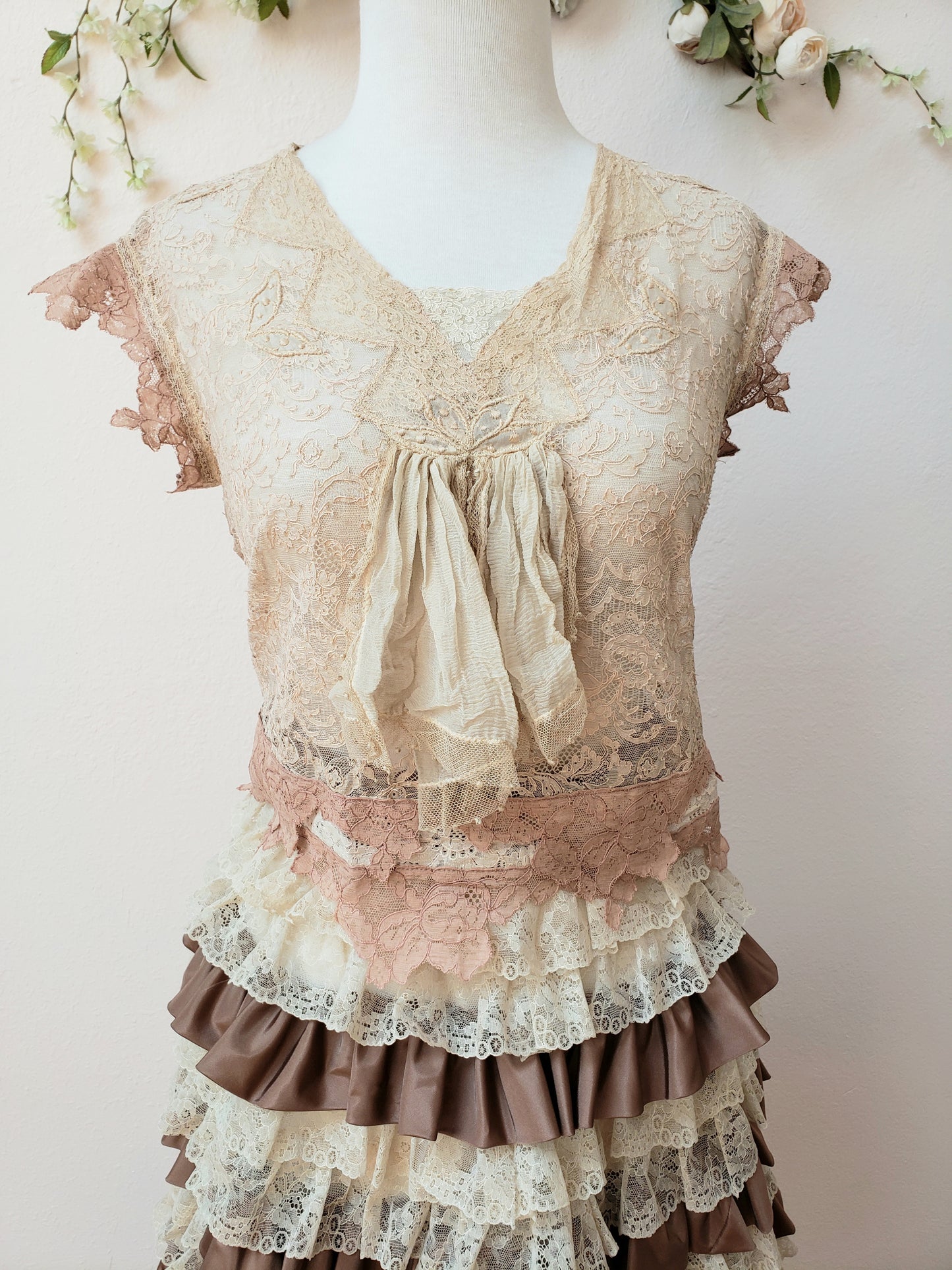 Vintage rose/taupe lace camisole