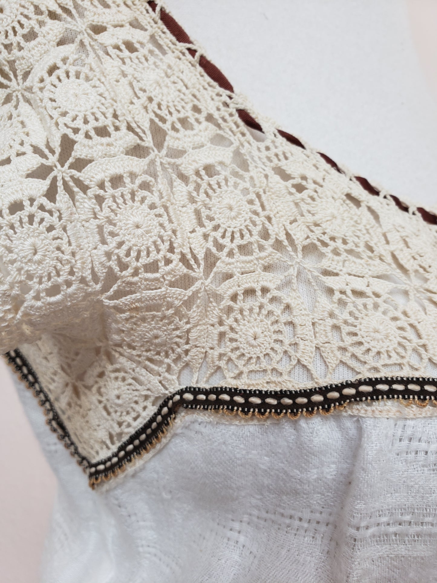 Vintage camisole with crochet trim