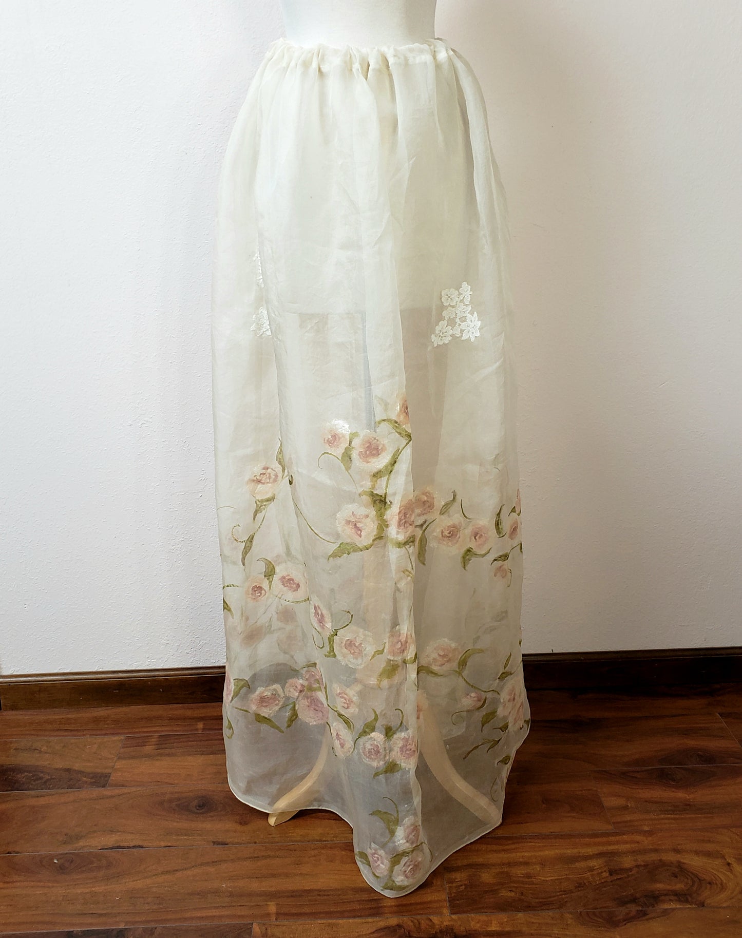 Handpainted vintage organza skirt