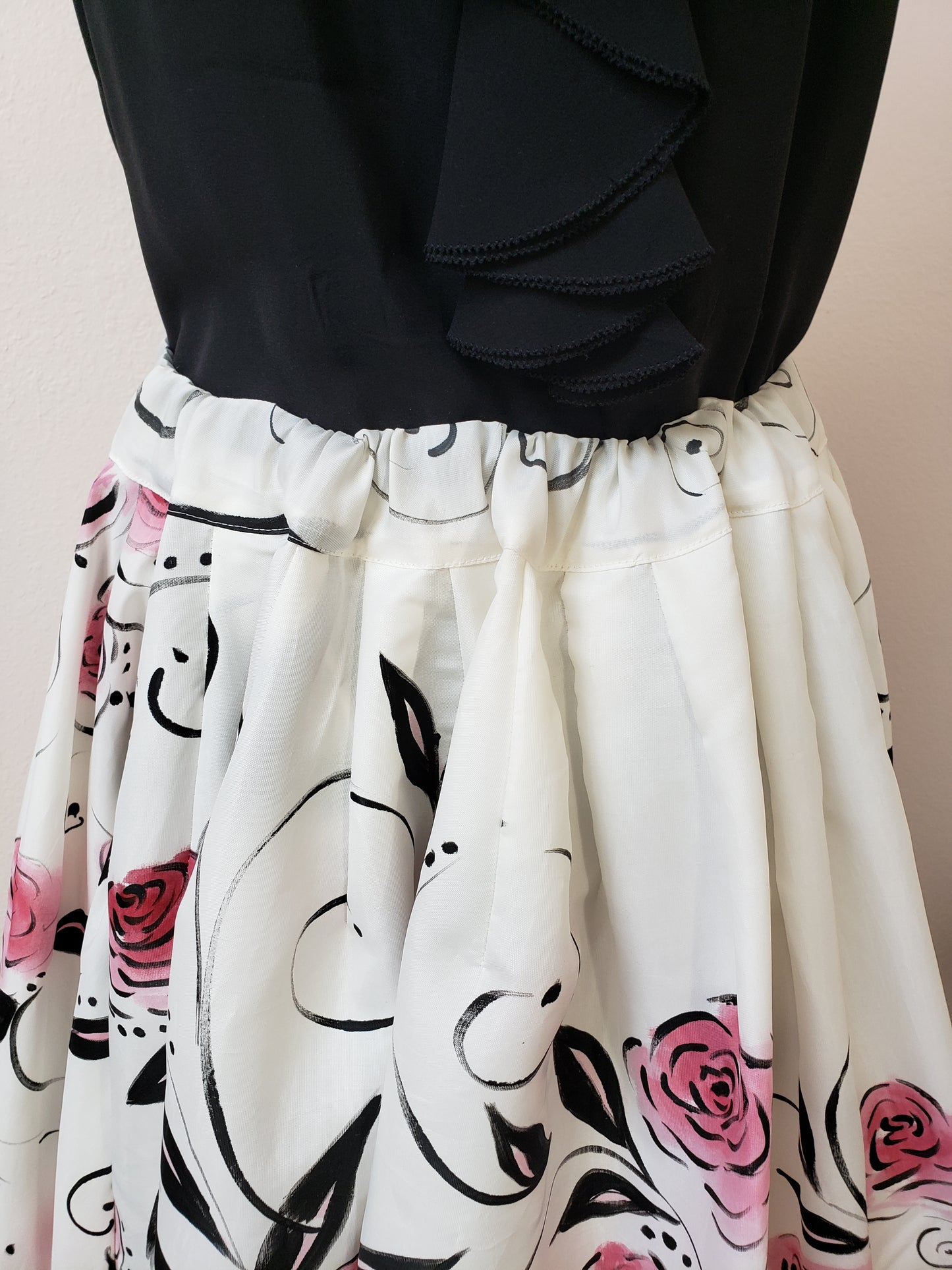Handpainted floral skirt