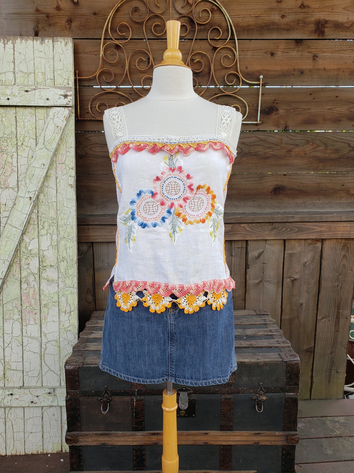 Embroidered vintage camisole