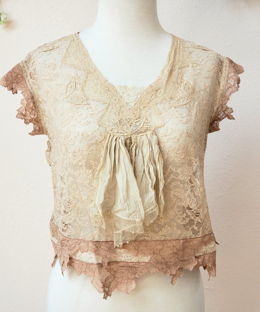 Vintage rose/taupe lace camisole