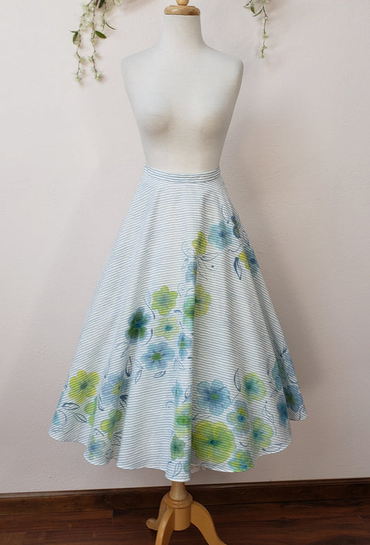 Handpainted pin striped skirt