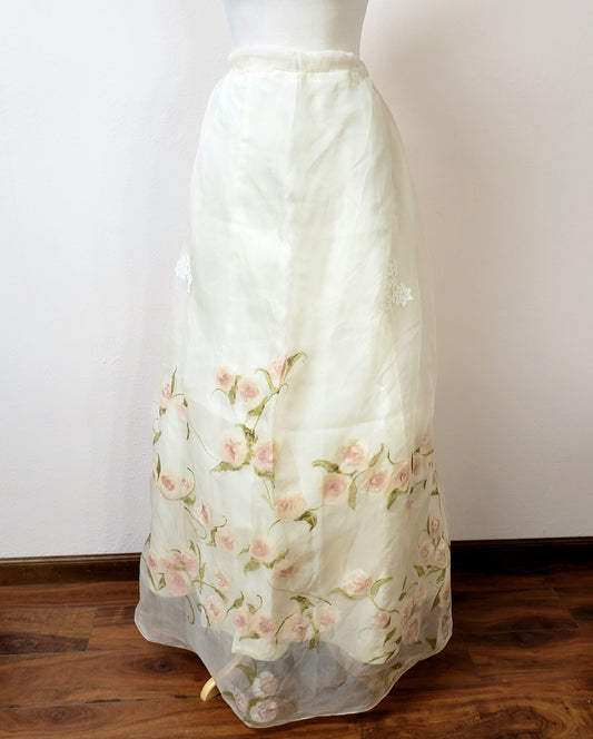 Handpainted vintage organza skirt